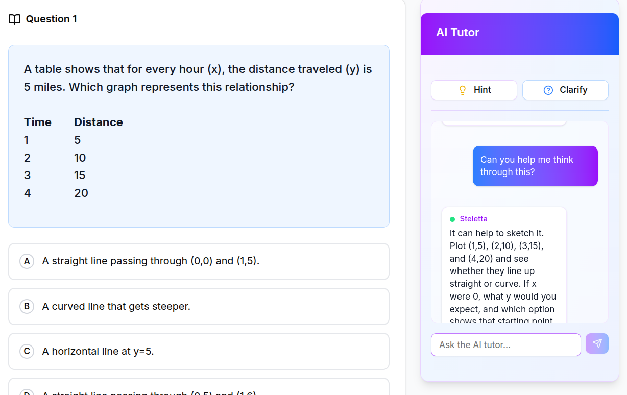 AI Tutor clarifying questions